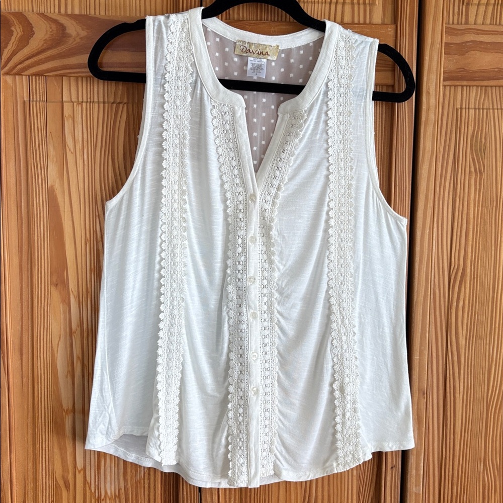 Davina Embellished Sleeveless Top size Large